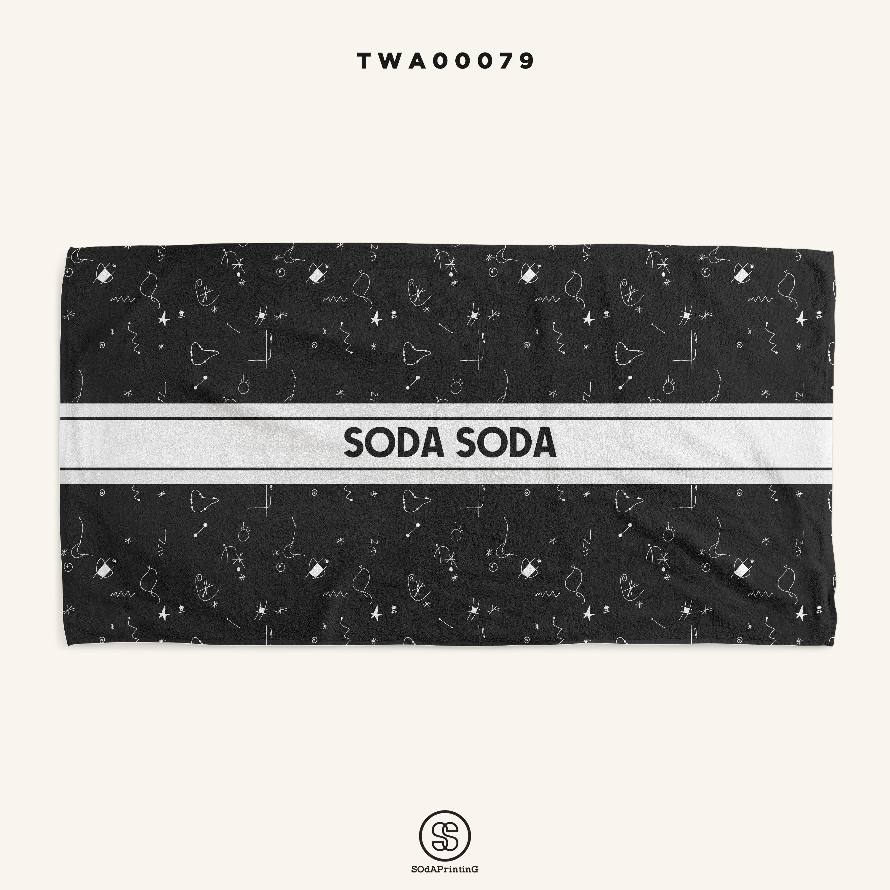 ผ้าเช็ดตัว ลาย Galaxy ใส่ชื่อได้ รหัส TWA00079 #SOdAtowel #SOdAhome
