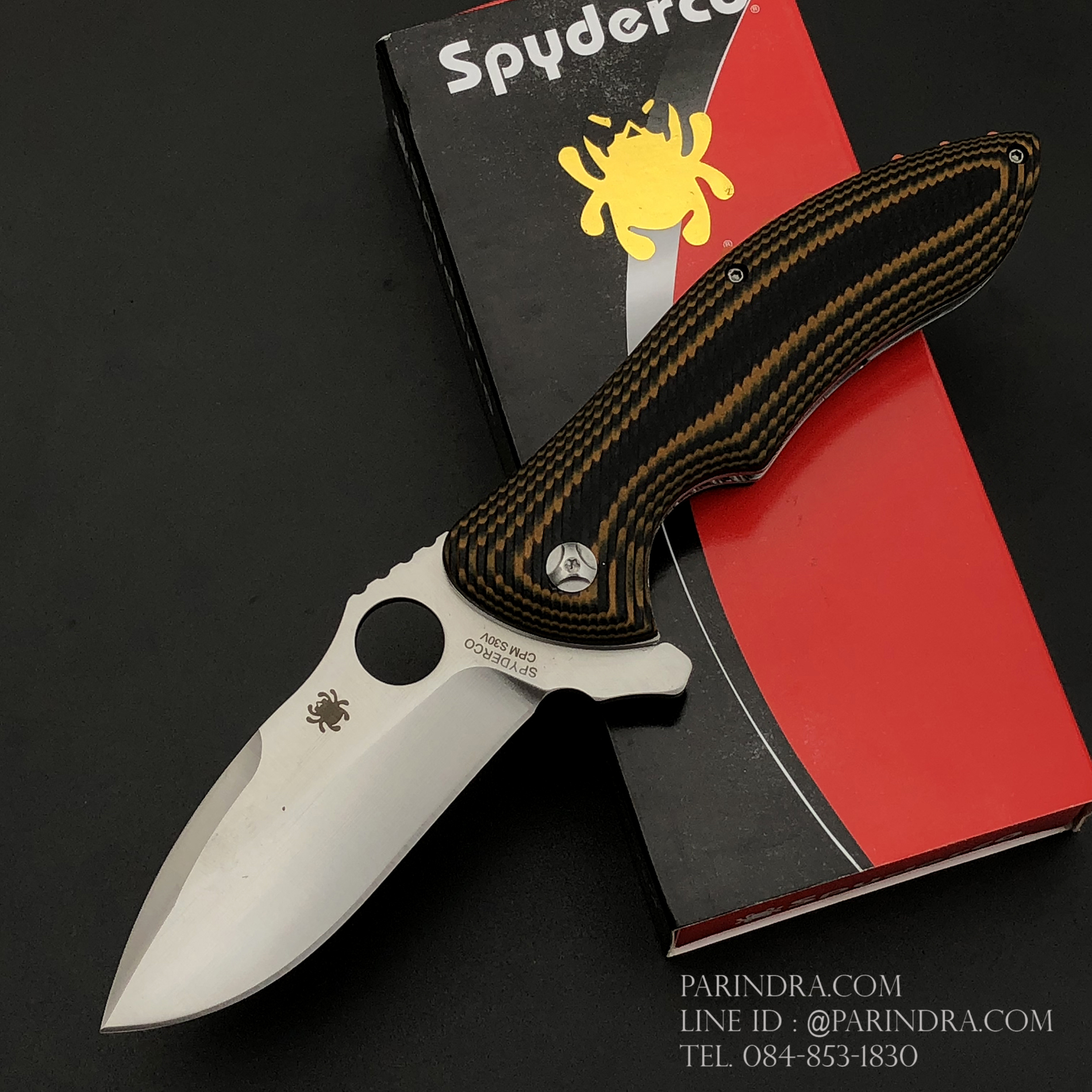 มีดพับ Spyderco Rubicon Pin ด้าม Micarta ขนาด 8 นิ้ว (OEM) A+