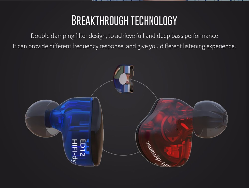 ขาย KZ ED12 หูฟังแบบ Sport ถอดสายได้ รูปทรง 3 มิติ เบสลึก เสียงคมชัดทุกย่าน