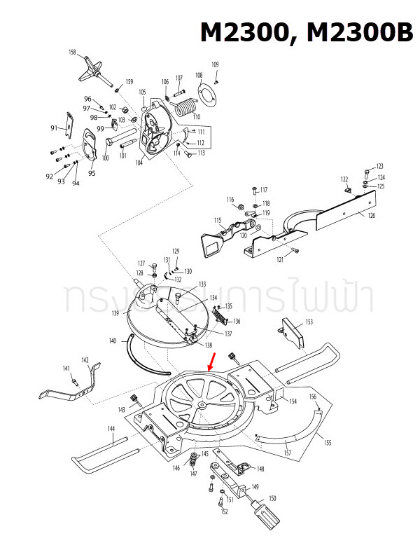 BASE COMP INC แท่นตัดองศา Maktec, Makita MT230 [#9], M2300, M2300B [#155] Pn.JM23000009 (แท้) ##