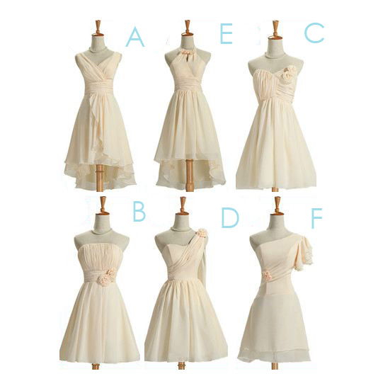 พร้อมส่ง ชุดราตรีสั้น ชุดเพื่อนเจ้าสาว สีครีม Ivory-001A