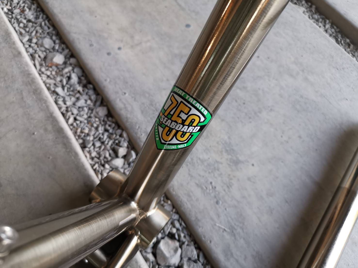 เฟรมเซ็ต เฟรมทัวร์ริ่ง SEABOARD Chromoly 4130 สี Chrome 700C Classic Cyclocross Cr-mo Frameset Disc Brake 4130