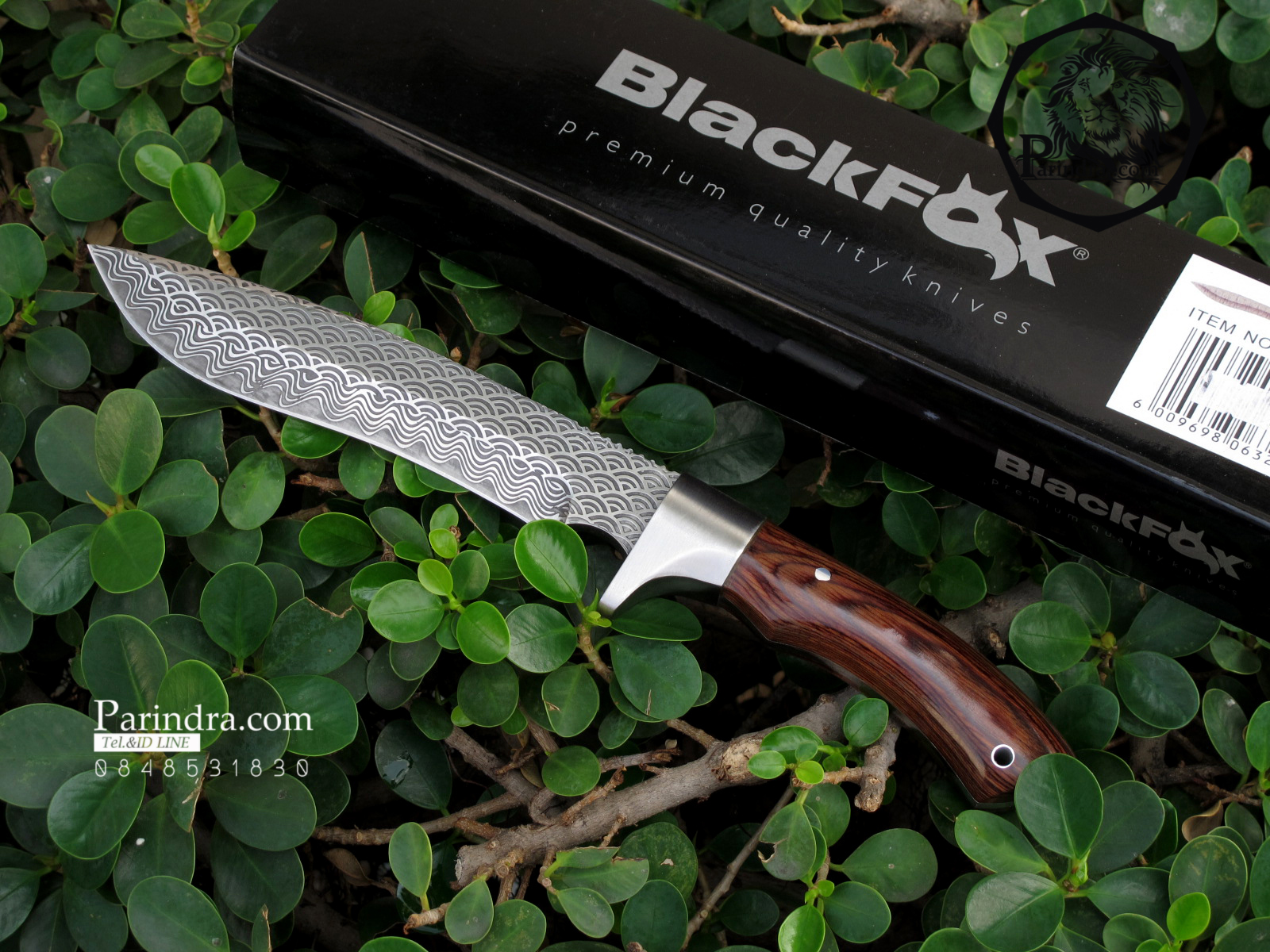 มีดใบตาย Blackfox แบบกัดลายรูปคลื่น Black FOX (Corrosion Pattern)ขนาด 12 นิ้ว