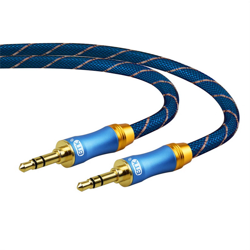 ขาย ERTK NEW AUX Blue สาย Aux 3.5 เป็น 3.5 สายถักหนังงู สำหรับเครื่องเสียง