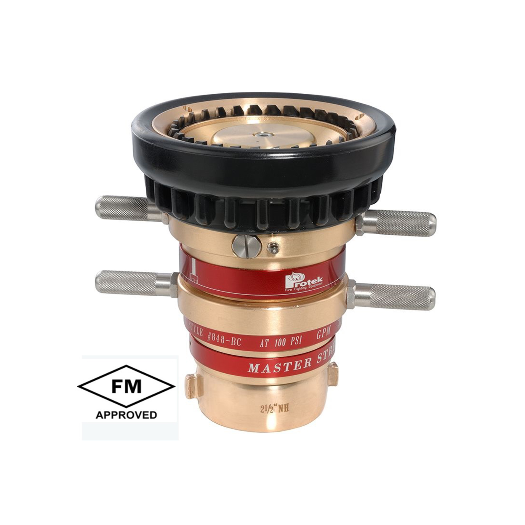 หัวฉีดแท่นปืน ชนิดปรับฝอยทองเหลือง ขนาด 2.5 นิ้ว รุ่น 848-BC ยี่ห้อ Protek มาตรฐาน FM Approved