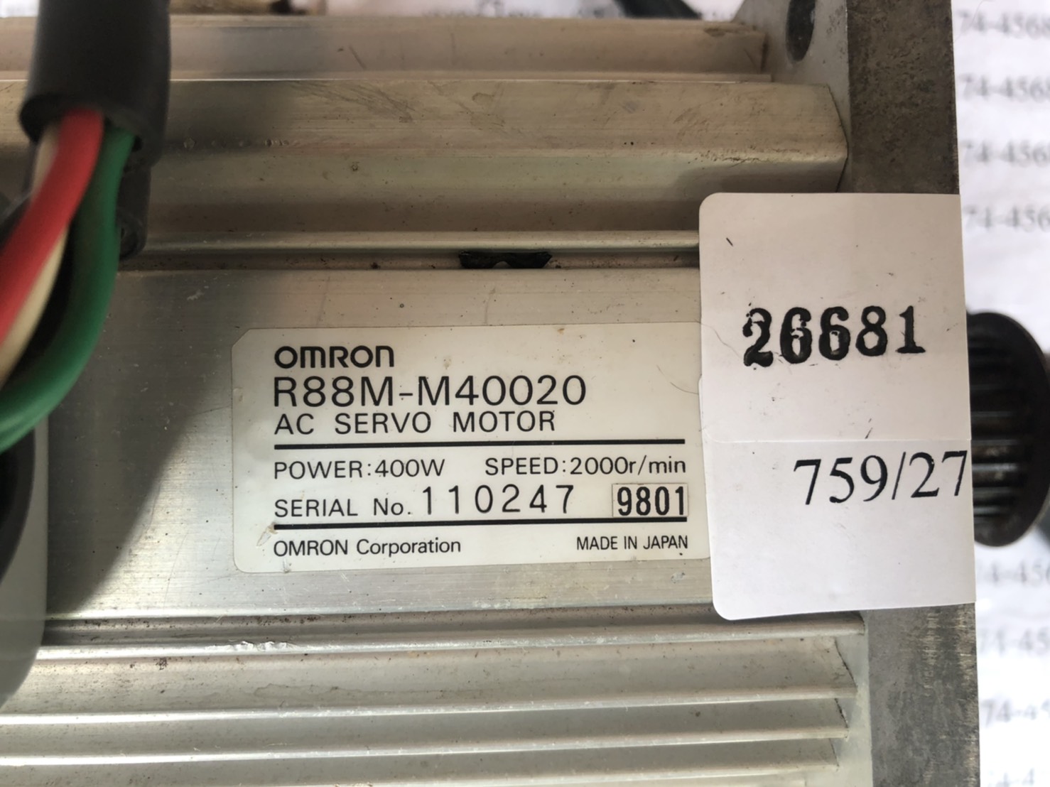 R88M-M40020 SERVO MOTOR " OMRON "