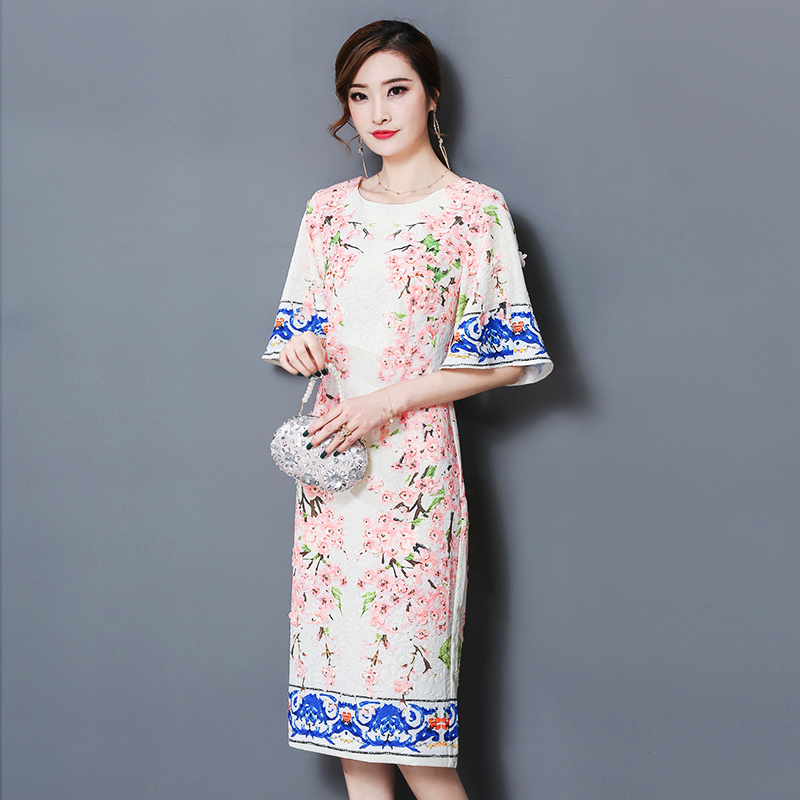 พร้อมส่ง ชุดทำงาน เดรสสุดหรู สไตล์ D&G งานพิมพ์