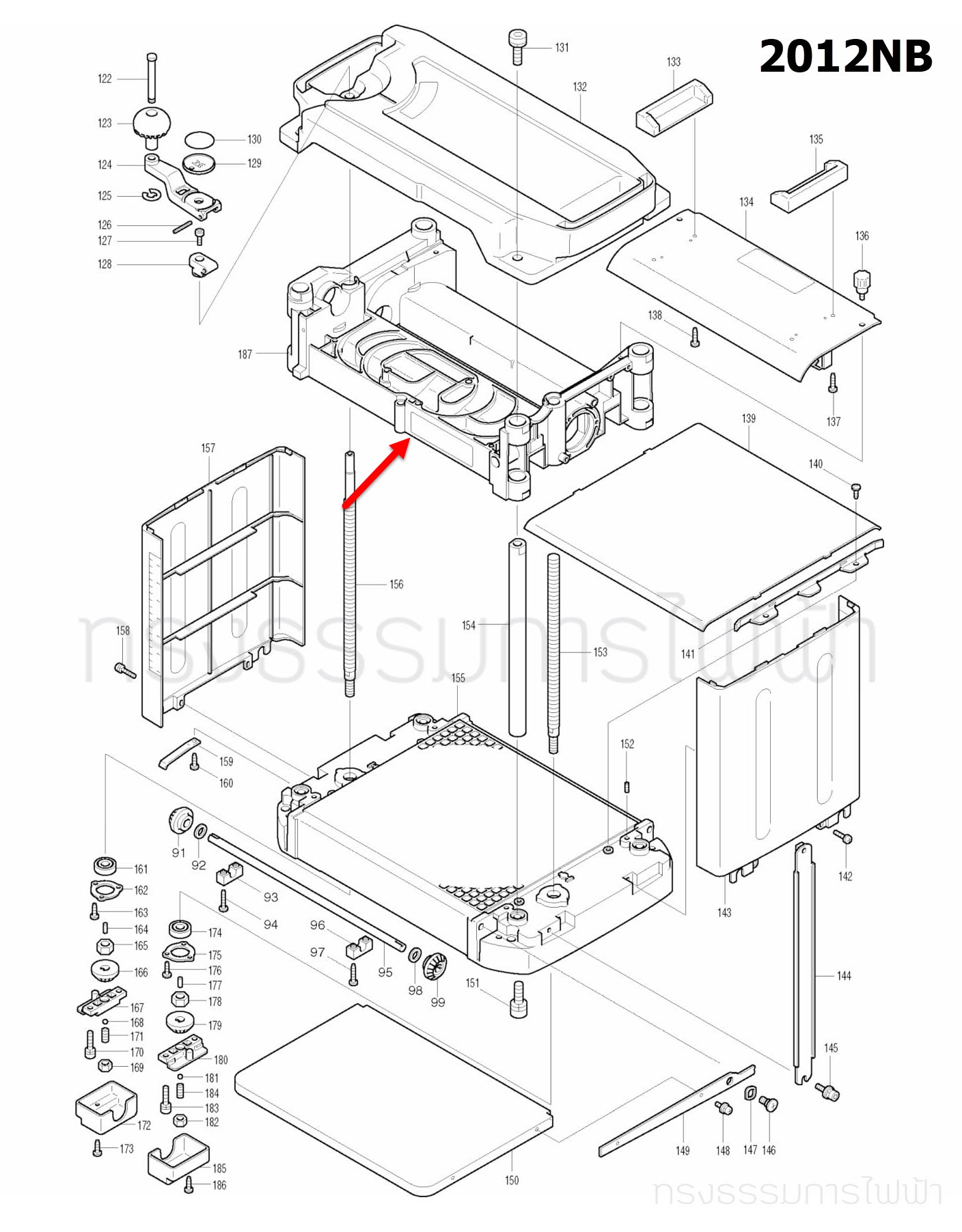 โครง แท่นไสไม้ Makita 2012NB [#187] Pn.317762-6 (แท้) ##