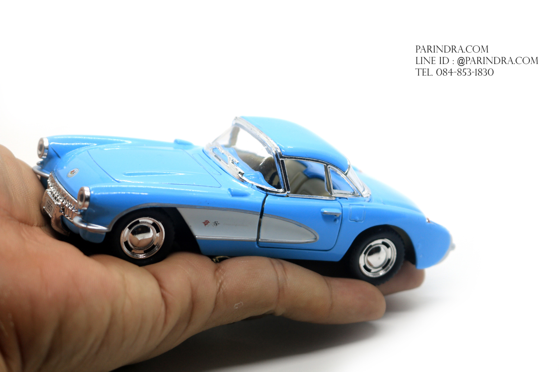 โมเดลรถเหล็ก รถจำลอง CHEVROLET CORVETTE 1957 สีฟ้า