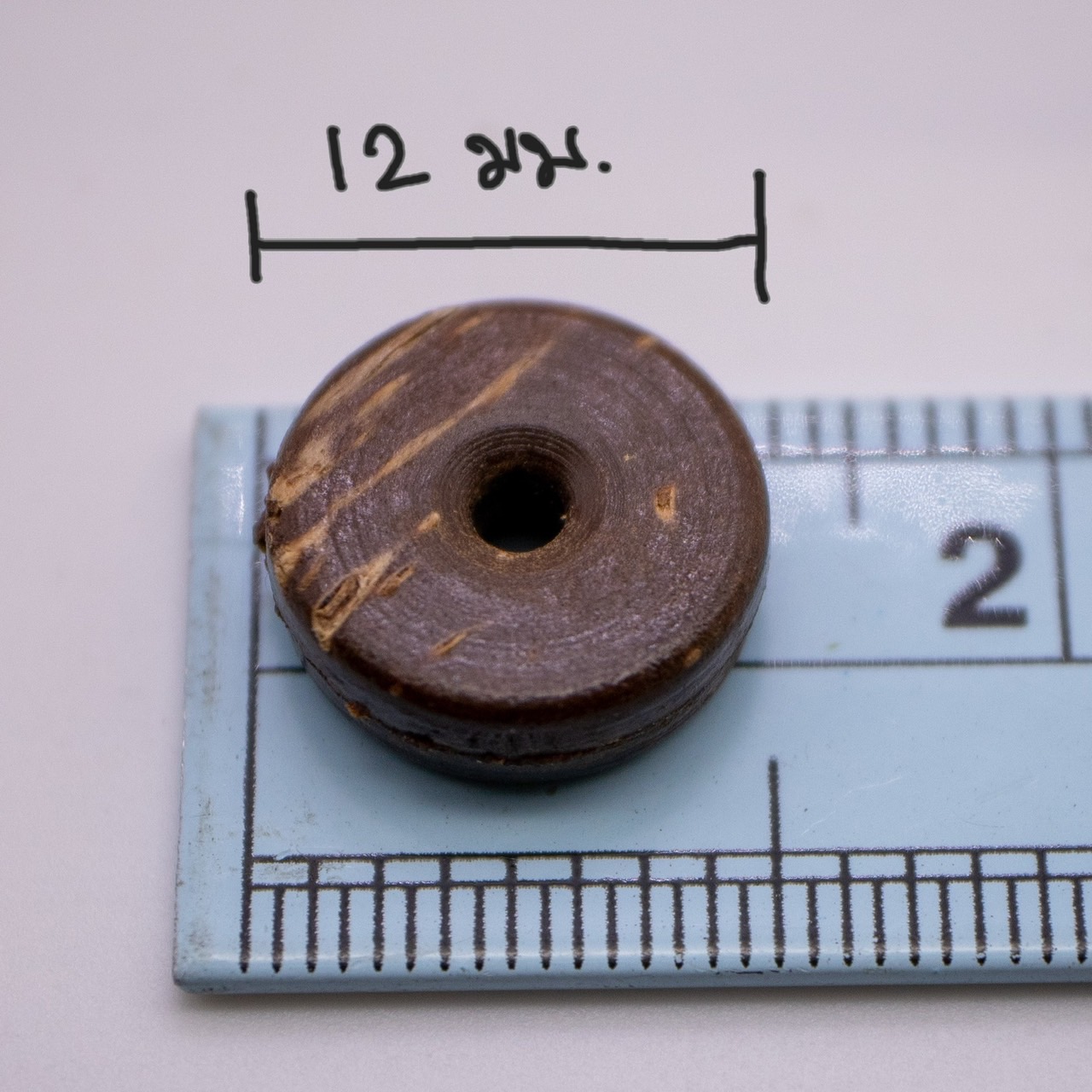 ลูกปัดกะลาทรงแบน กระดุมกะลารูเดียว