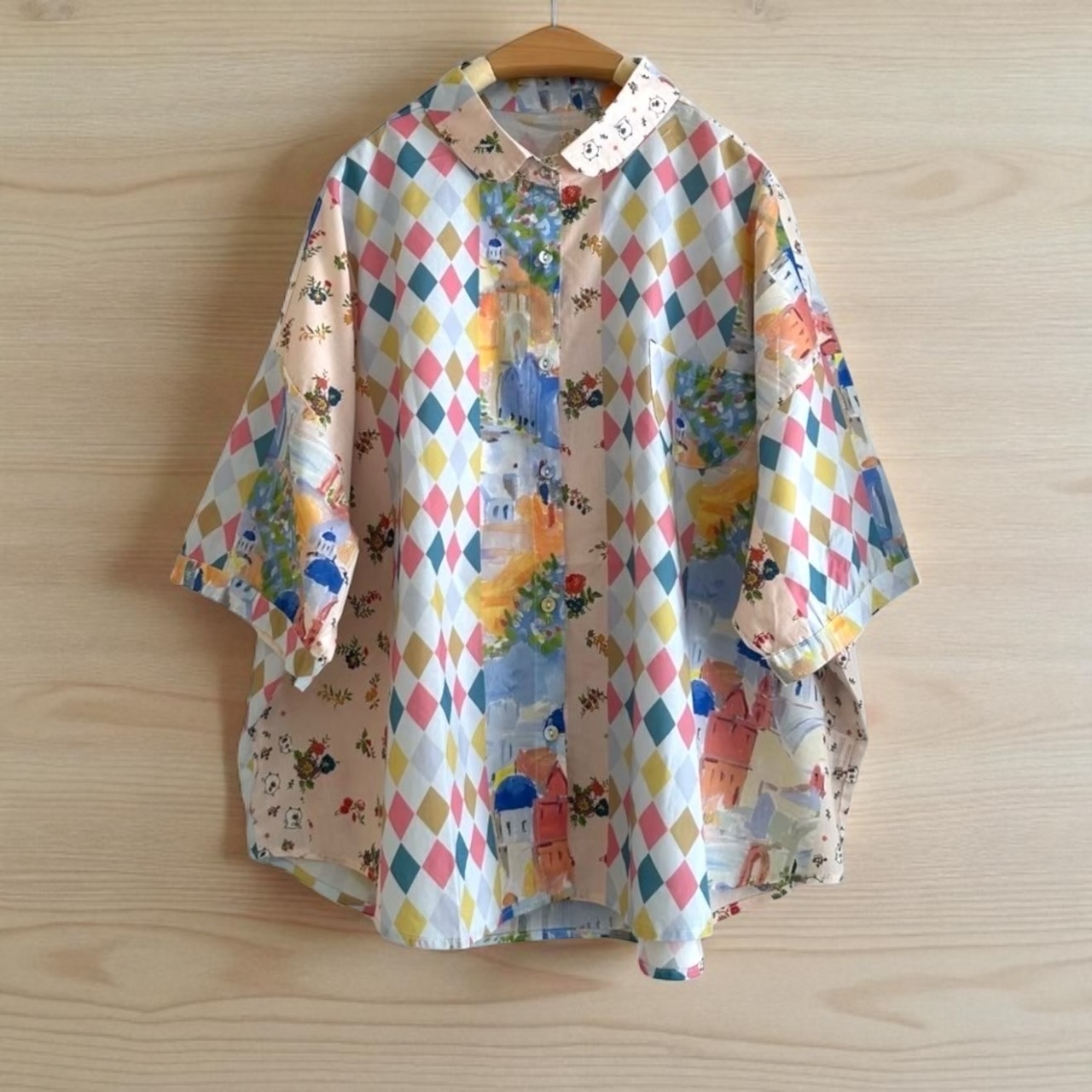 เสื้อผ้าฝ้ายลาย patchwork