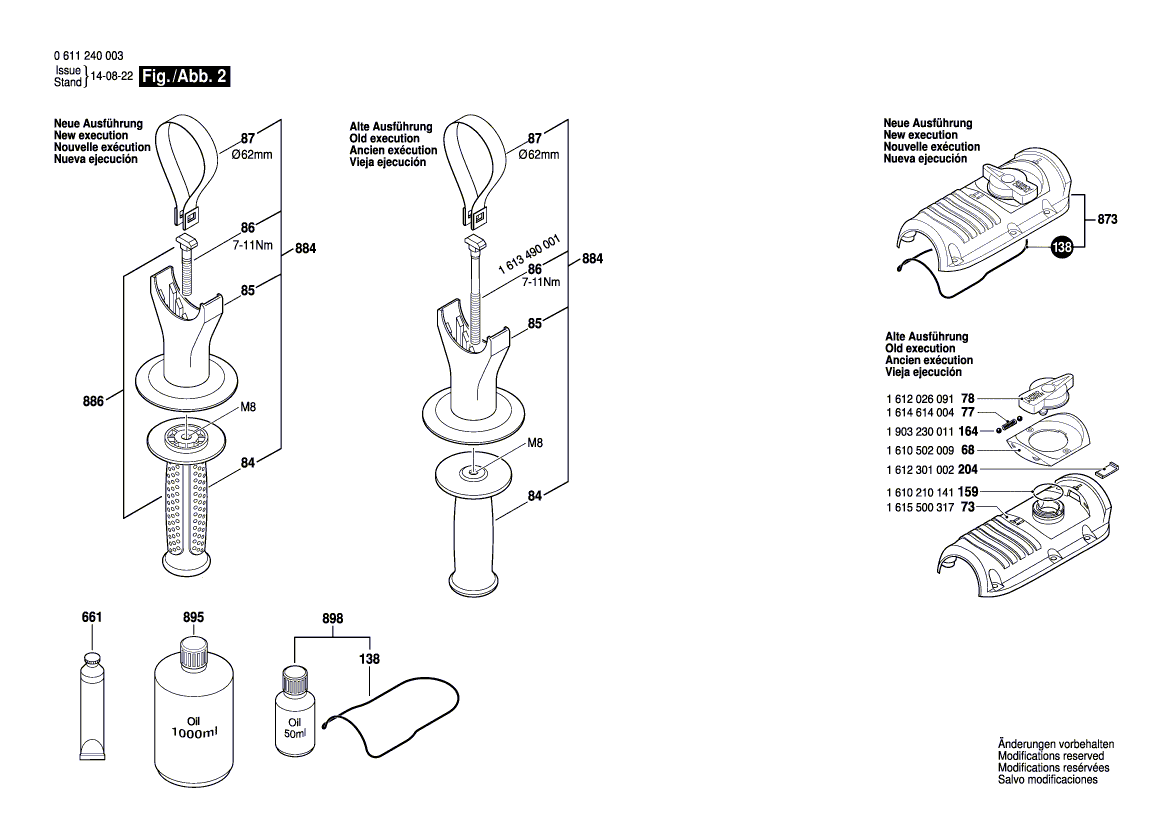 GBH 5-38D สว่านโรตารี่ระบบ SDS-MAX BOSCH Spare Parts