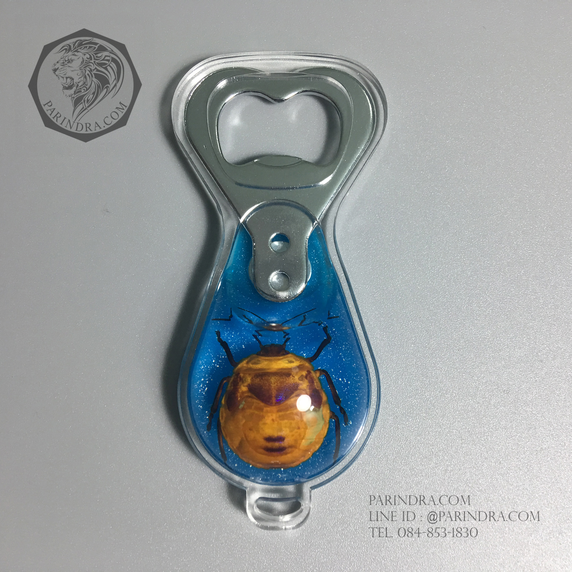 ที่เปิดขวด แมลงตัวอ้วนกลมสีเหลืองในเรซิ่น แบบมีแม่เหล็กติดกับตู้เย็น