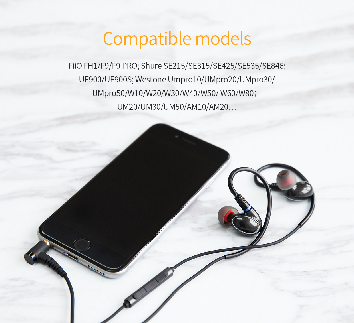 ขาย FiiO RC-MMCX3S สายหูฟัง MMCX แบบ ธรรมดา 3.5 พร้อม in-line controls