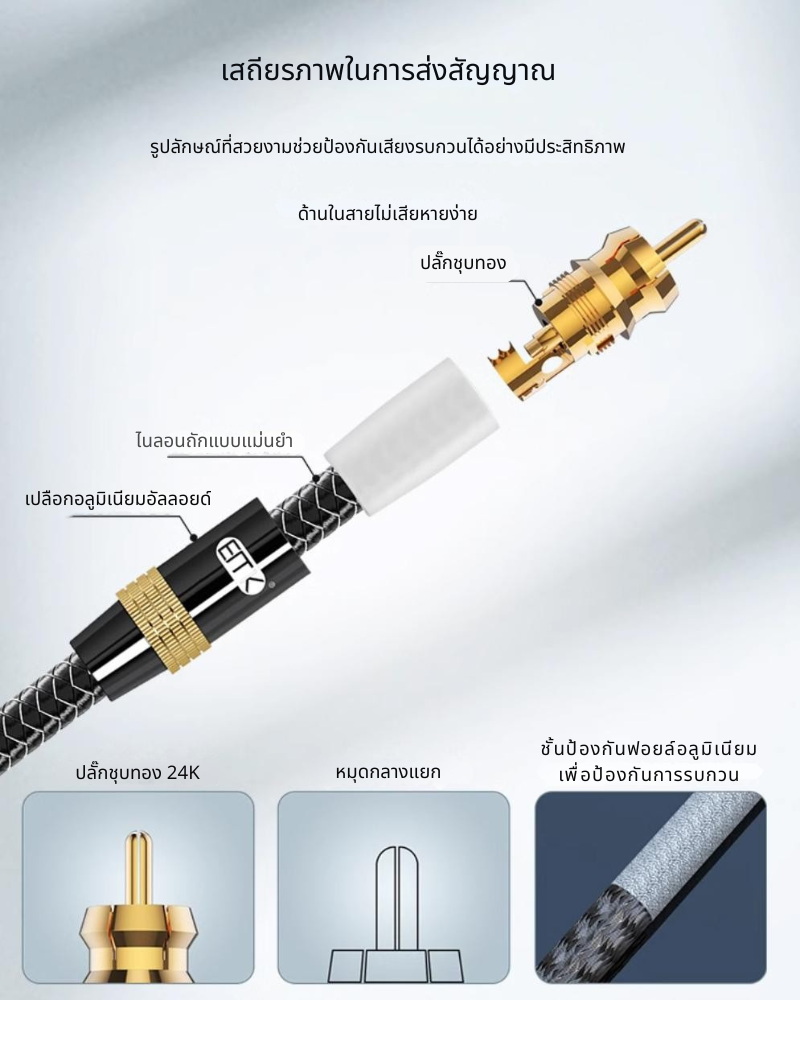 ERTK PremiumCoaxial สายสัญญาณแบบ SPDIF 5.1 โคแอคเชียล รองรับ เครื่องขยายเสียง ซับวูฟเฟอร์ ทีวี ประกันศูนย์ไทย