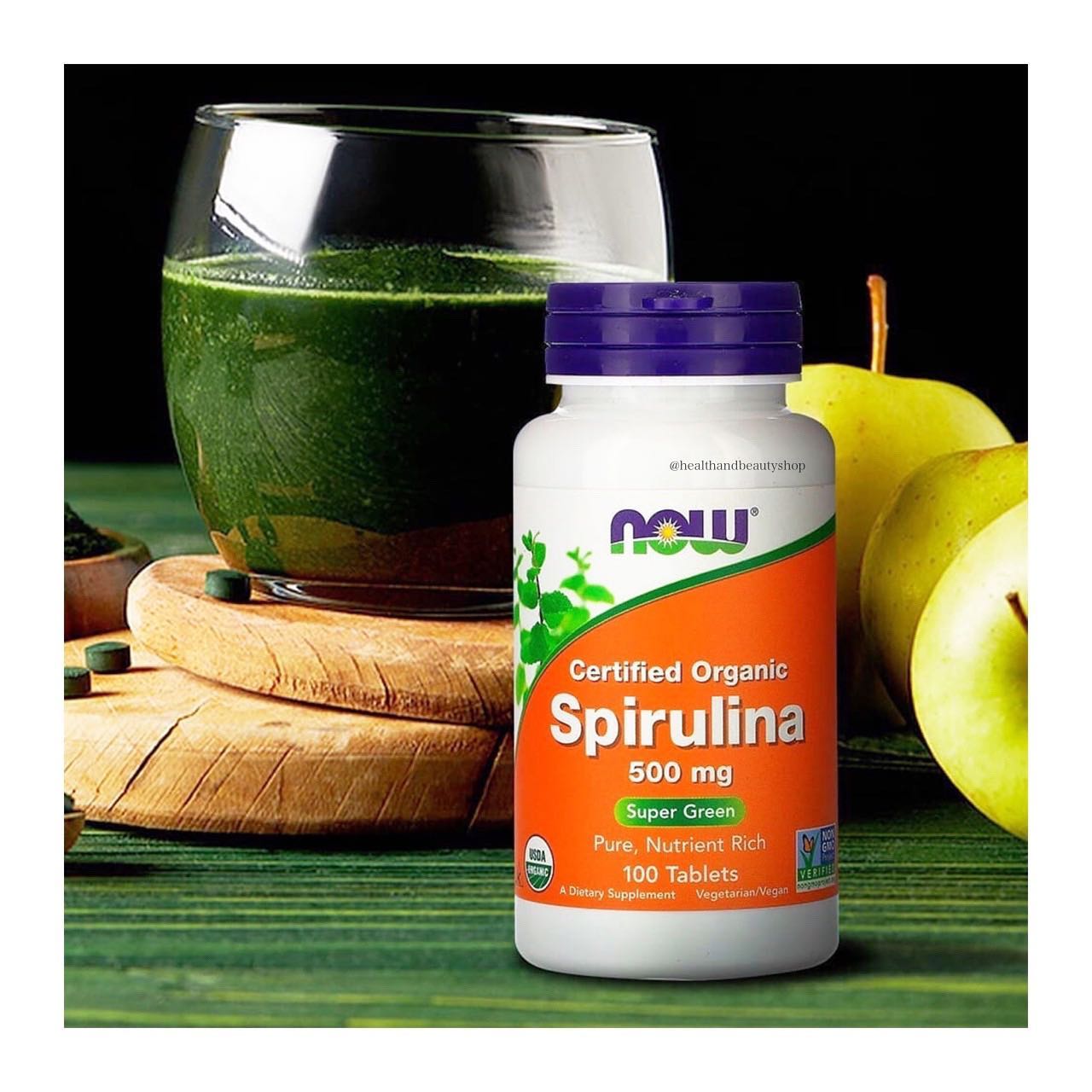 Now Foods Certified Organic Spirulina 500 mg 200 Tablets