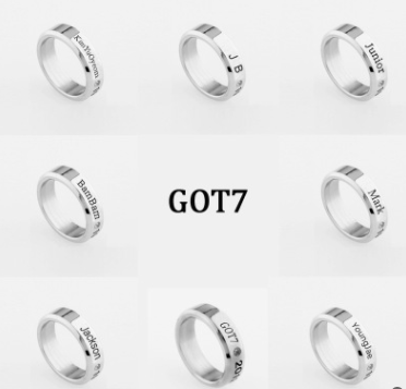 แหวนสลักชื่อ #GOT7 (ระบุชื่อศิลปินที่ช่องหมายเหตุ)