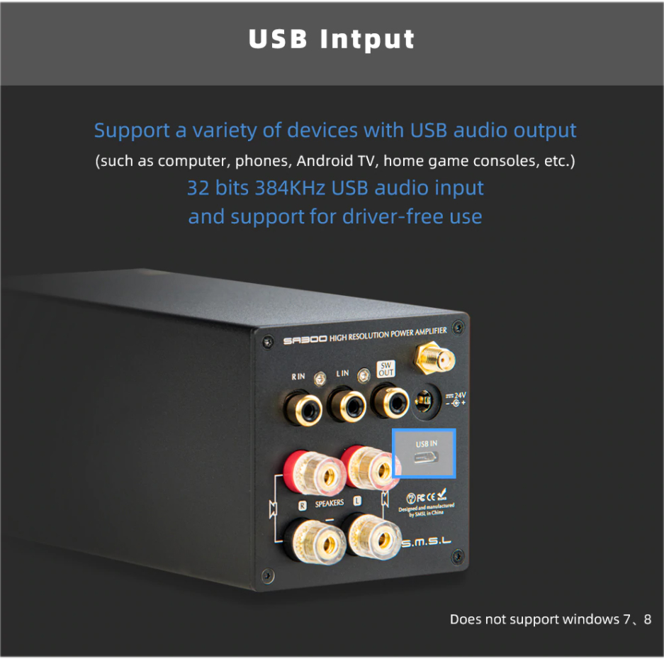 SMSL SA300 แอมป์ตั้งโต๊ะระดับ Hi-Res รองรับ Bluetooth5.0 ประกันศูนย์ไทย