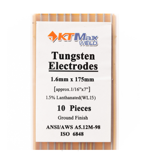 ลวดทังสเตนสีทอง 1.6MM เครื่องเชื่อม เคที แม็กซ์ เวลด์ รุ่น WL15 (10PCS/1PAC) Pn.KT-M022-WLG16 ##