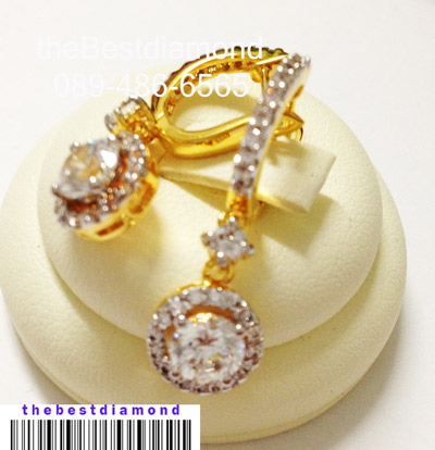 BE820+++ต่างหูเพชรcz แบบล้อมตุ้งติ้ง +++ต่างหูสุดเก๋ เพชรล้อม ตุ้งติ้ง หรูหรา สวยงาม เพชรสวยมากๆๆ ดีไซน์เลิศ หรู ใส่ออกงานได้สบาย ใส่แล้วหน้าเรียวสวย