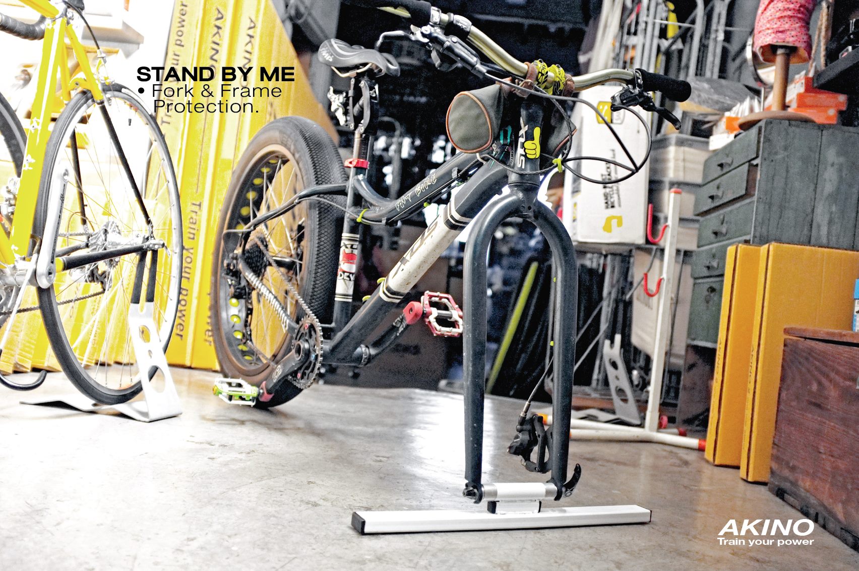 ขาตั้งจักรยาน Akino Stand by me Fork stand-แบบ 1 คัน มีเฉพาะสีดำ
