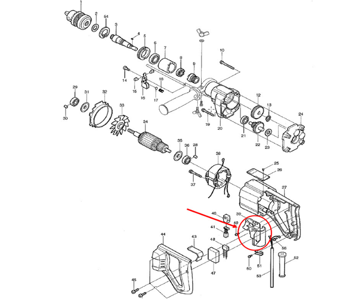 สวิทช์ Makita 8416 Pn.651020-3 (แท้) ##