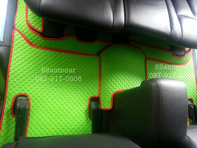 ขายยางปูพื้นรถเข้ารูป Isuzu Mu-X ลายกระดุมสีเขียวขอบแดง