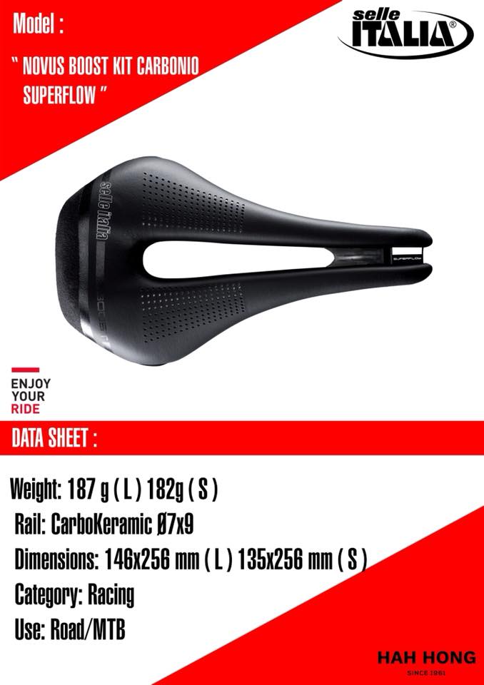 SELLE ITALIA อานนั่ง, NOVUS BOOST KIT CARBONIO SUPERFLOW,