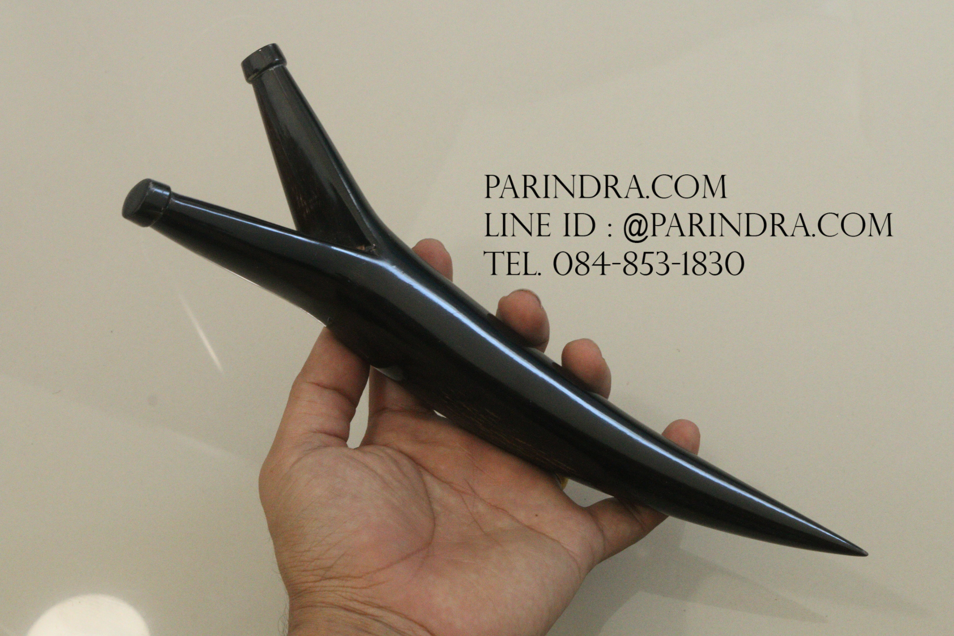 หนังสติ๊กเขาควายตัน สีดำสนิท โค้งงอ เข้ารูปสวยงาม #BAF001