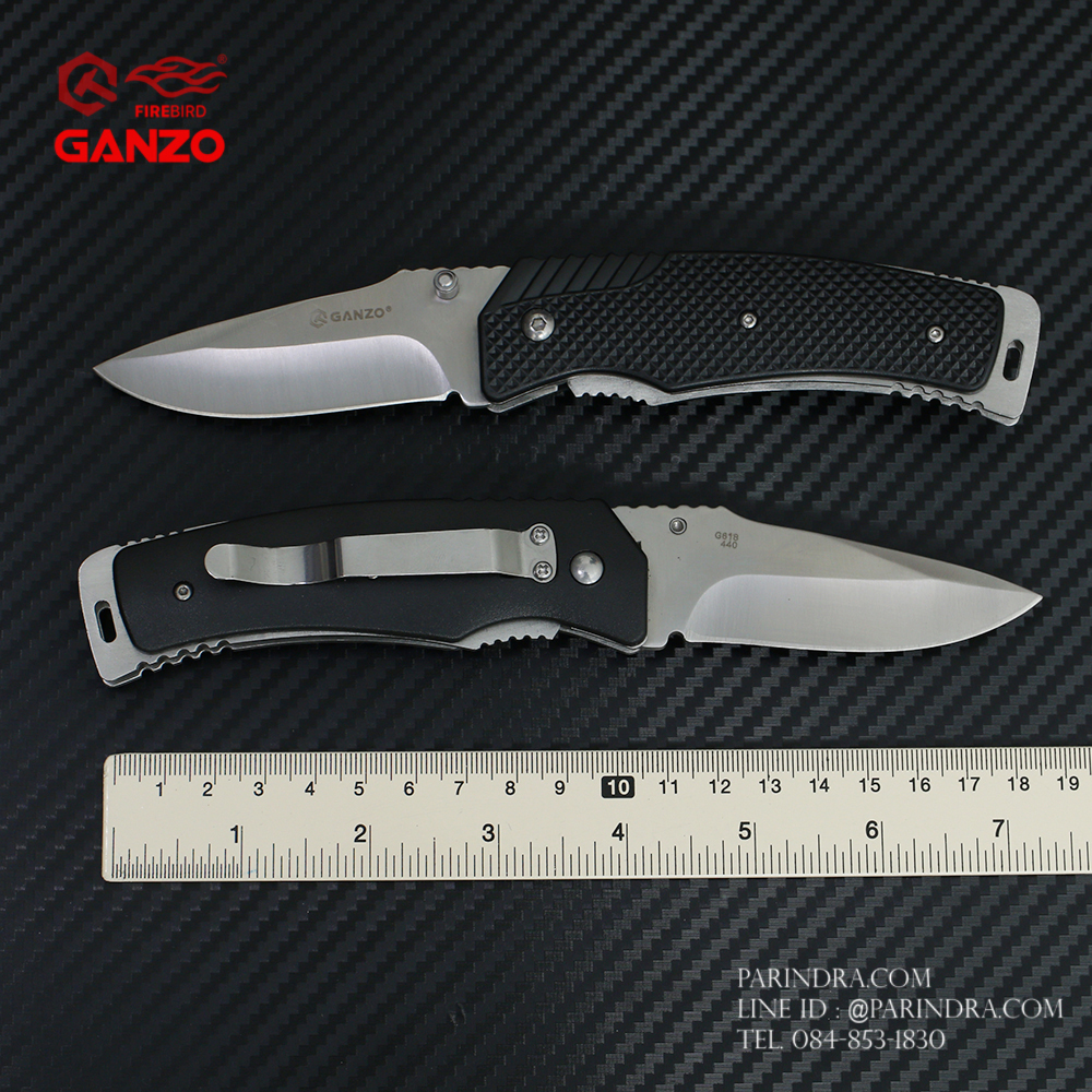 มีดพับ Ganzo กานโซ่ รุ่น Ganzo G618 ด้ามสีดำ ของแท้ 100%