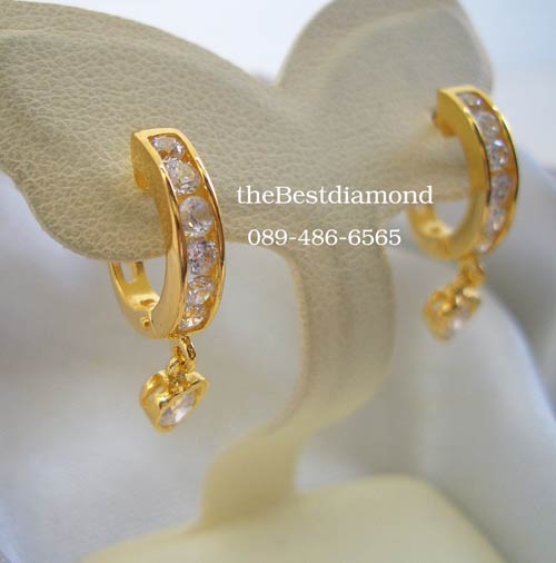 ===BE612+++ต่างหูห่วงเพชร ตุ้งติ้ง หัวใจ+++รูปแบบดูดี ไฮโซ แบบยอดนิยมไม่ล้าสมัย ใส่ทำงาน ใส่ออกงานได้สบาย งานสวย เหมือนออกจากร้านจิว เลยค่ะ
