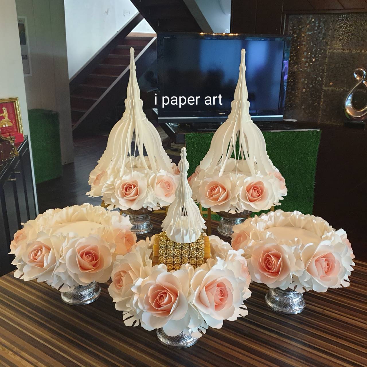 พานขันหมากเอก ชุด 5 พาน | สินค้าไทย งานปราณีต