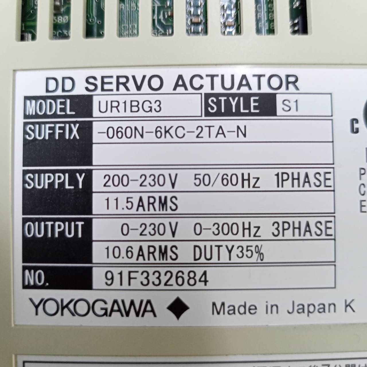 UR1BG3 SERVO DRIVE " YOKOGAWA "