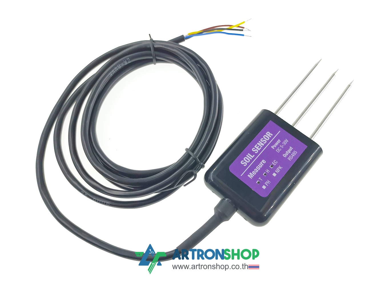 เซ็นเซอร์วัดความชื้น อุณหภูมิ EC ในดิน 3 in 1 Modbus RS485 TH-EC Soil Sensor
