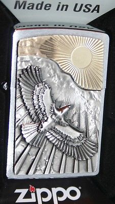 ไฟแช็ค Zippo นกอินทรีย์ บินหาดวงอาทิตย์ "Zippo Eagle Sun Fly #2003192 " แท้นำเข้า 100%