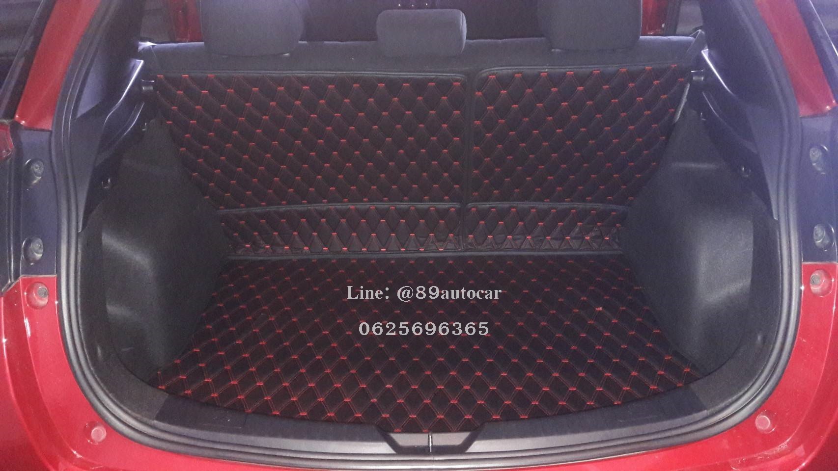 พรมรถยนต์ Toyota Yaris 2021 ปูพรมVVIP สีดำด้ายแดง เต็มคัน