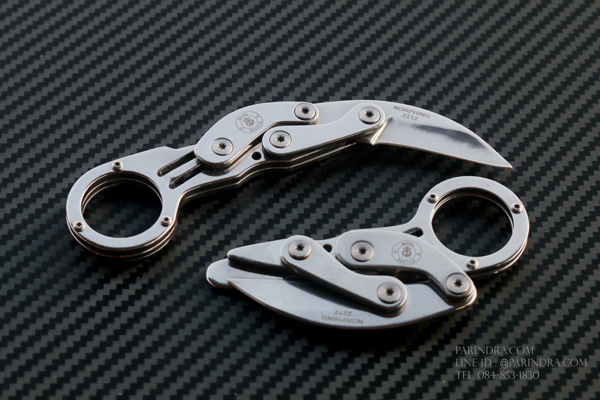 มีดพับคารัมบิต Musa Beetle Norphing 2212 ผิวเงาทั้งตัว