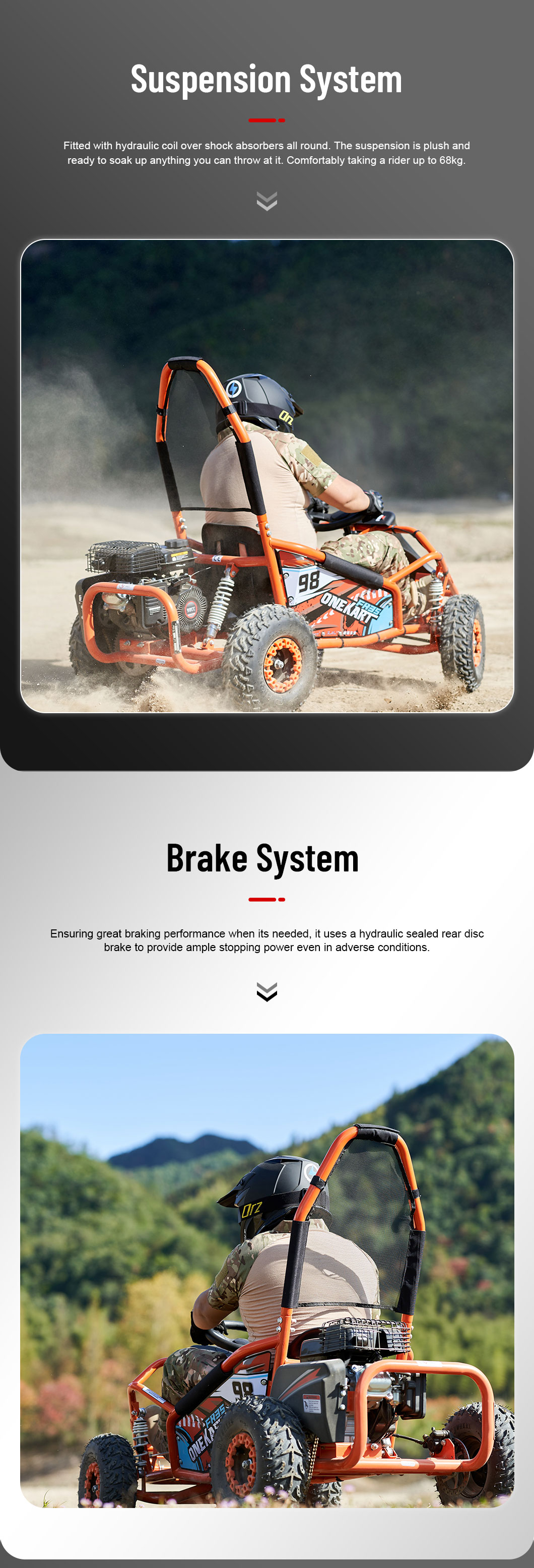 รถโกคาร์ทเด็ก 98cc 4 จังหวะ Hiperfect GK008 | ความเร็วสูงสุด 37 กม./ชม. | ระบบเบรกไฮดรอลิก | รับประกัน CE |