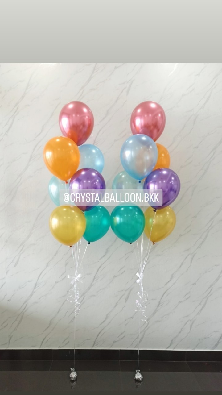 ลูกโป่ง แสดงความยินดี ช่อลูกโป่ง ช่อ 7 ลูก 2 ช่อ ธีมคัลเลอร์ฟูล พร้อมตกแต่ง สามารถเปลี่ยนสีลูกโป่งได้