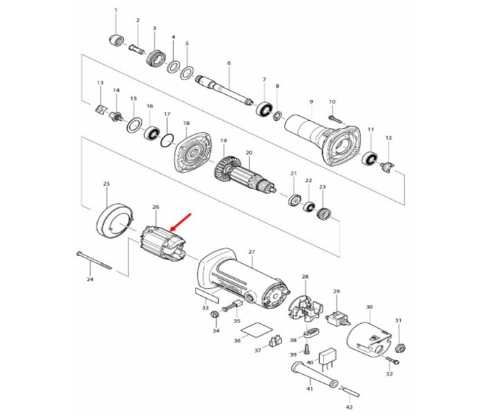 ฟิลคอยล์ เครื่องเจียร Makita มากีต้า M9100B, MT911, MT912 Pn.595093-5 (แท้) ##