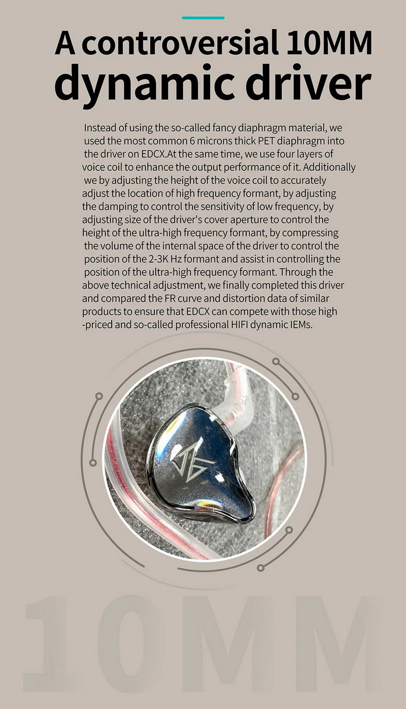 KZ EDCX หูฟัง IEM ไดรเวอร์ Dynamic ประกันศูนย์ไทย