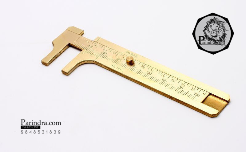 เวอร์เนียทองเหลือง Vernier Caliper Double Scale ใช้วัดขนาดชิ้นส่วนต่างๆ มีทั้งเซนติเมตรและนิ้ว