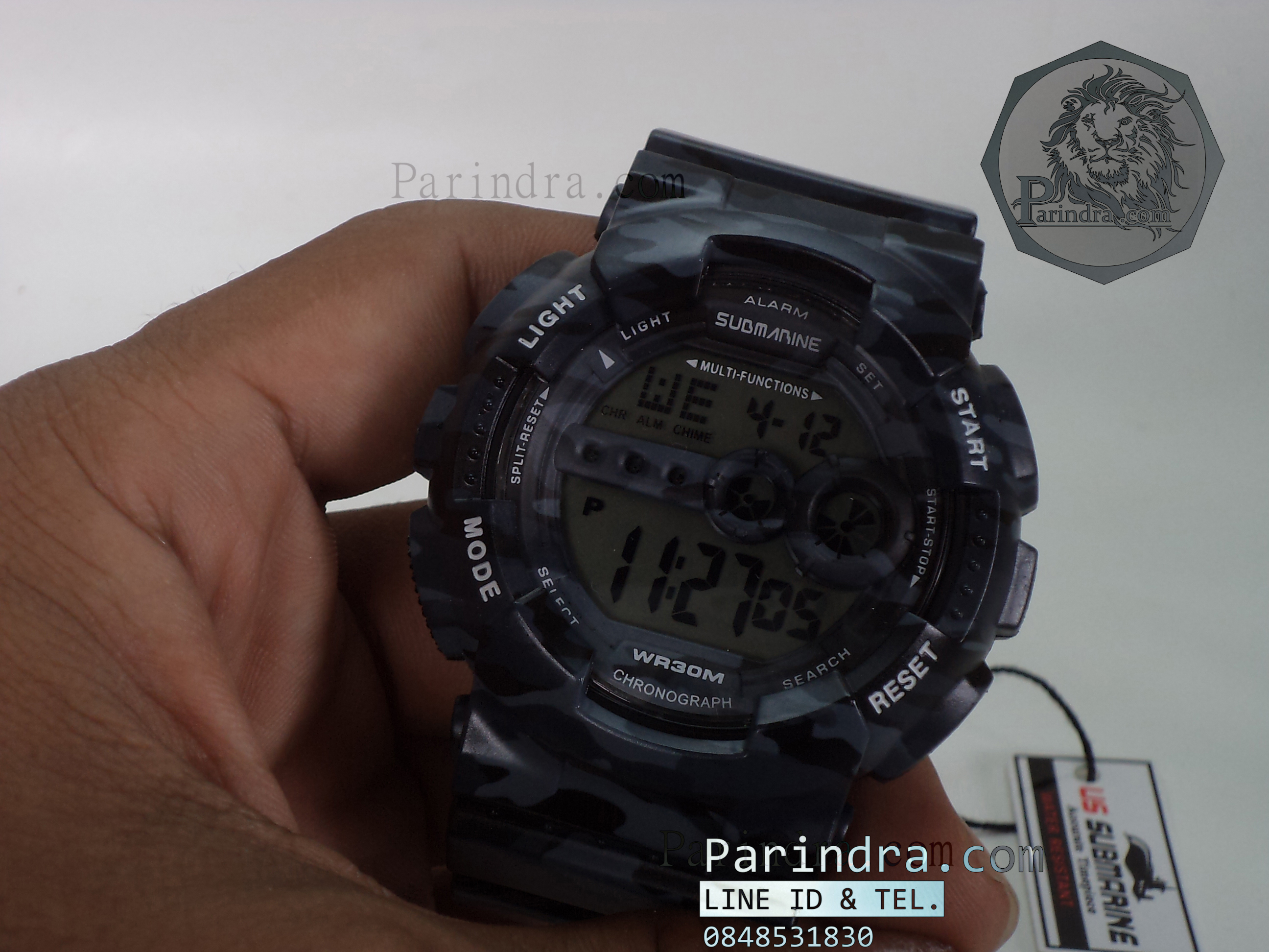 นาฬิกา US submarine รุ่น TP1340M (Military) สีลายพรางทหารสีเทาเข้มๆ หน้าปัดพื้นเทา