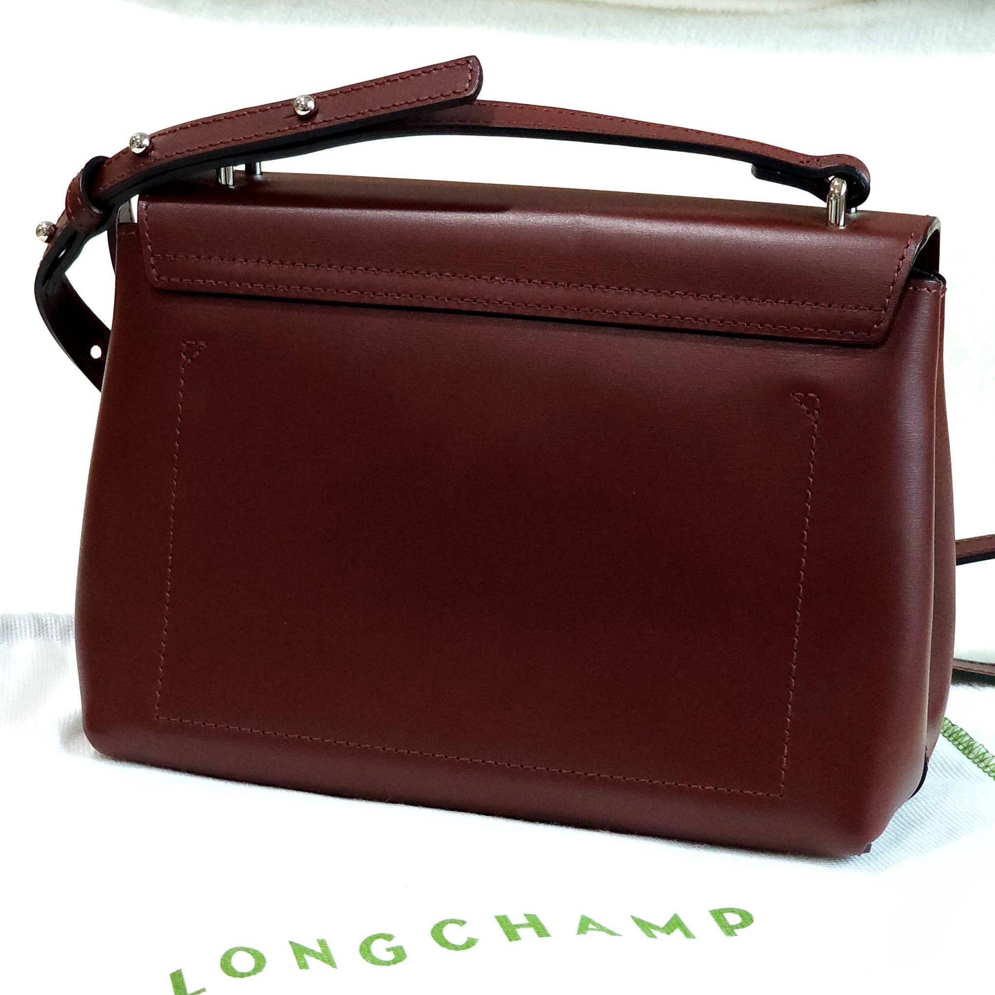 กระเป๋า Longchamp Roseau Leather สี Mahogany Cross Body Bag
