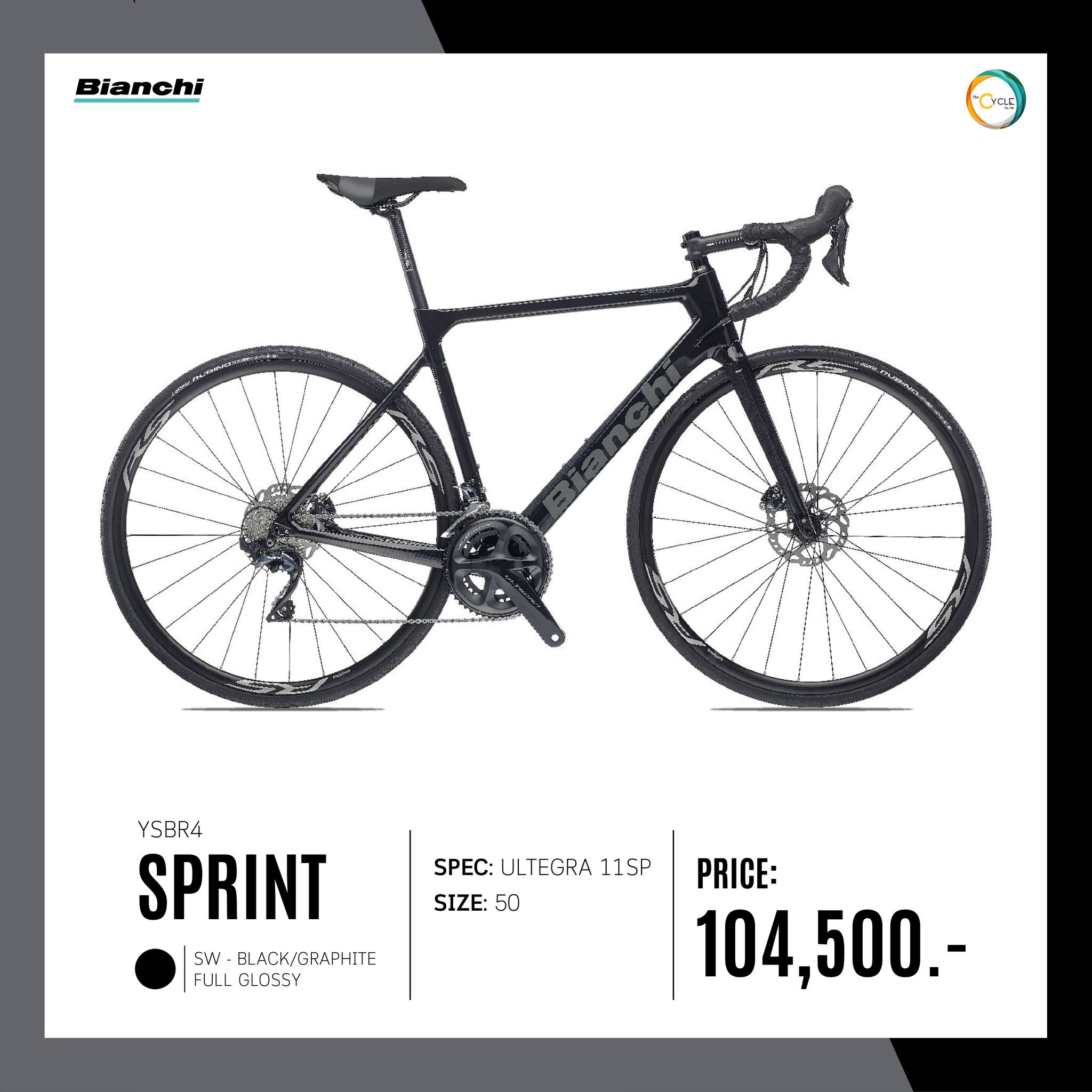 จักรยานเสือหมอบ BIANCHI SPRINT ULTEGRA DISC 11SP เฟรมคาร์บอน ชุดขับ ULTEGRA 11sp 52/36, BIANCHI MY2022-2023