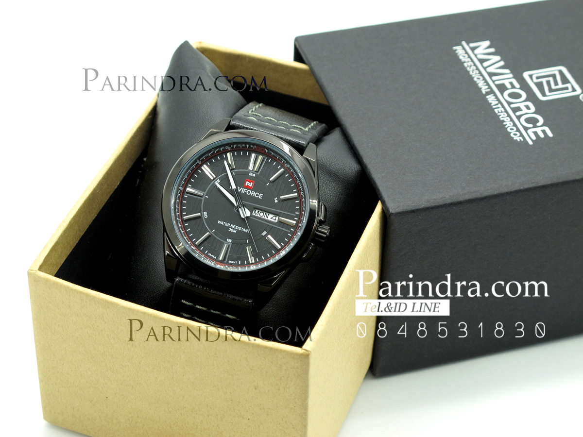 นาฬิกา Naviforce สายหนังสีดำ แท้ 100%