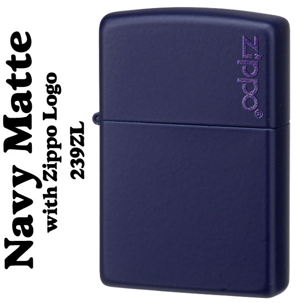 ไฟแช็ค Zippo แท้ " Zippo 239ZL Logo Navy Blue Matte Finish Lighter " แท้นำเข้า 100%