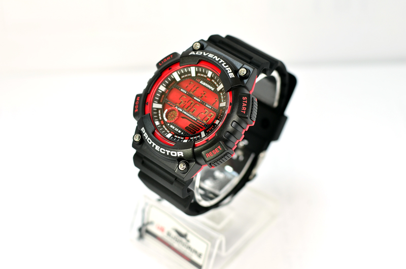 นาฬิกา US submarine สีแดง TP1318M ผิวด้าน พื้นหน้าปัดแดง