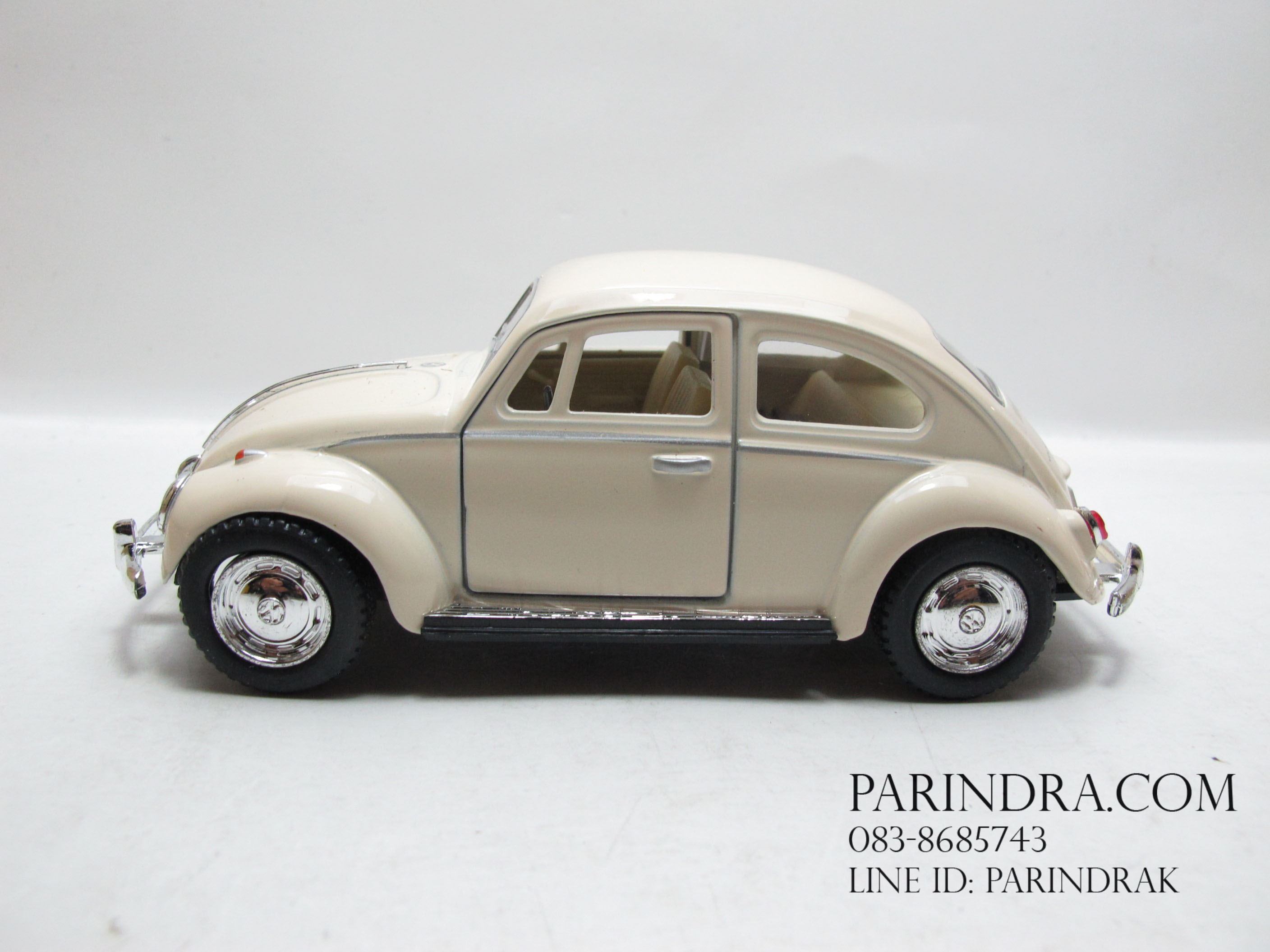 โมเดลรถเหล็กรถเต่า Volkswagen 1967 อัตราส่วน 1:32 สีขาวงาช้าง