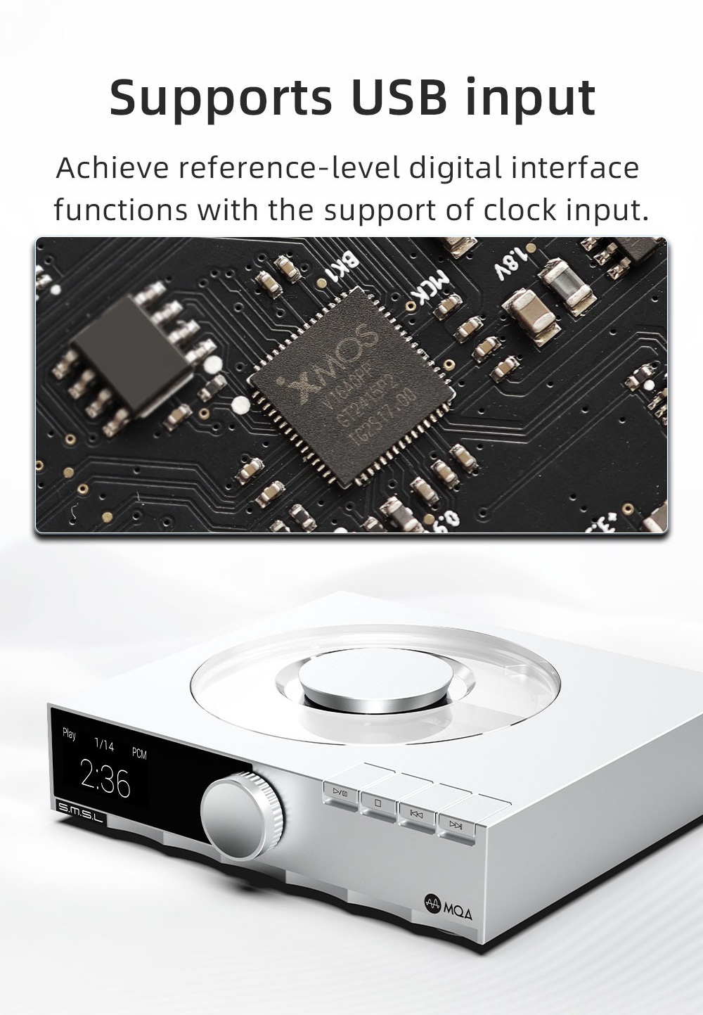 SMSL PL200T เครื่องเล่นซีดีตั้งโต๊ะขนาดกะทัดรัด รองรับ MQA-CD ประกันศูนย์ไทย